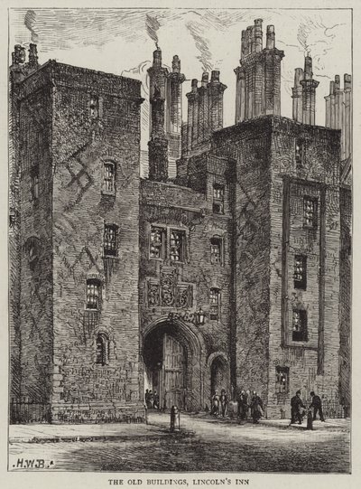 古い建物、リンカーンズイン 作： Henry William Brewer